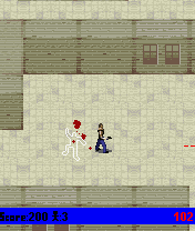 2020 Special Ops (J2ME) screenshot: First level: fallen enemies are shown this way.