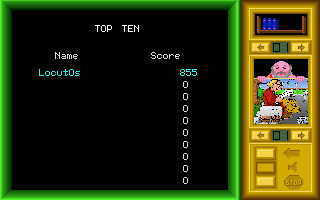15 x 15 (DOS) screenshot: High score board