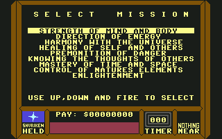 Saboteur II (Commodore 64) screenshot: Select your difficulty