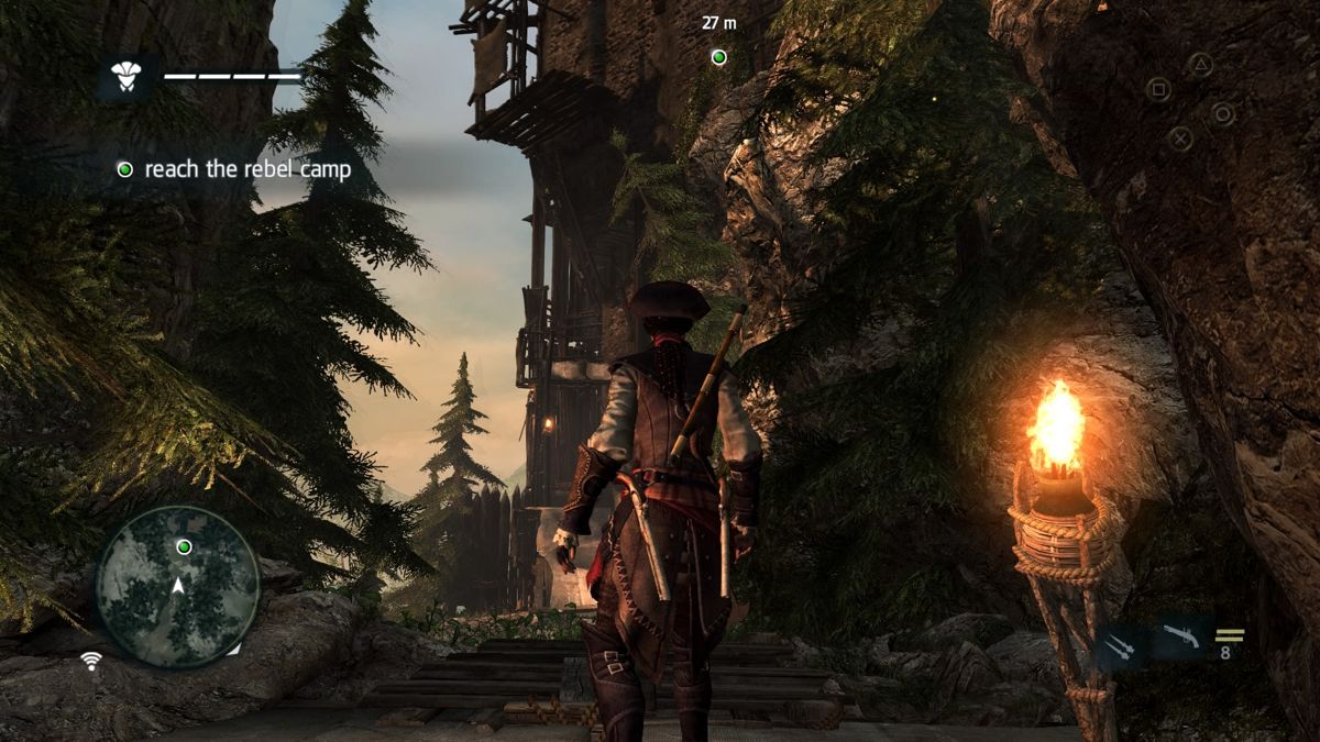 Assassin's Creed IV: Black Flag - Aveline (PlayStation 4) screenshot: Getting closer to enemy camp