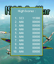 1945 AirWar (J2ME) screenshot: High Scores