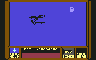 Saboteur II (Commodore 64) screenshot: Entering on the hang glider