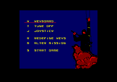 Saboteur II (Amstrad CPC) screenshot: Main menu
