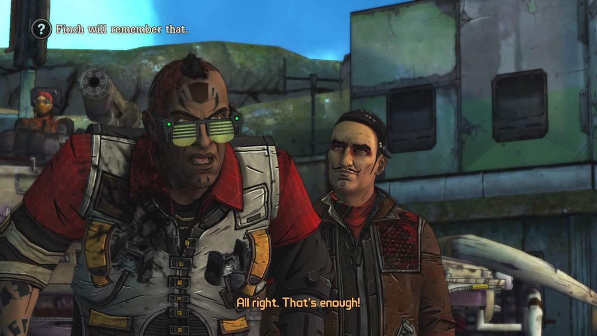 Tales from the Borderlands: Episode Three - Catch a Ride (PlayStation 4) screenshot: Provoking Finch