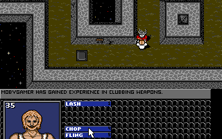 DarkSpyre (DOS) screenshot: Gaining proficiency in more frequently-used weapons.