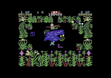 Sabre Wulf (Commodore 64) screenshot: A pretty lake