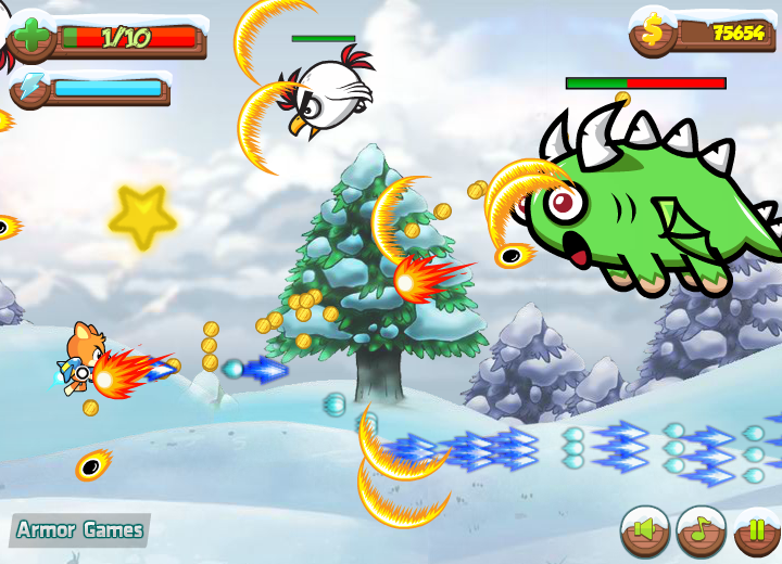 Bear in Super Action Adventure 2 (Browser) screenshot: Stage 13, boss fight