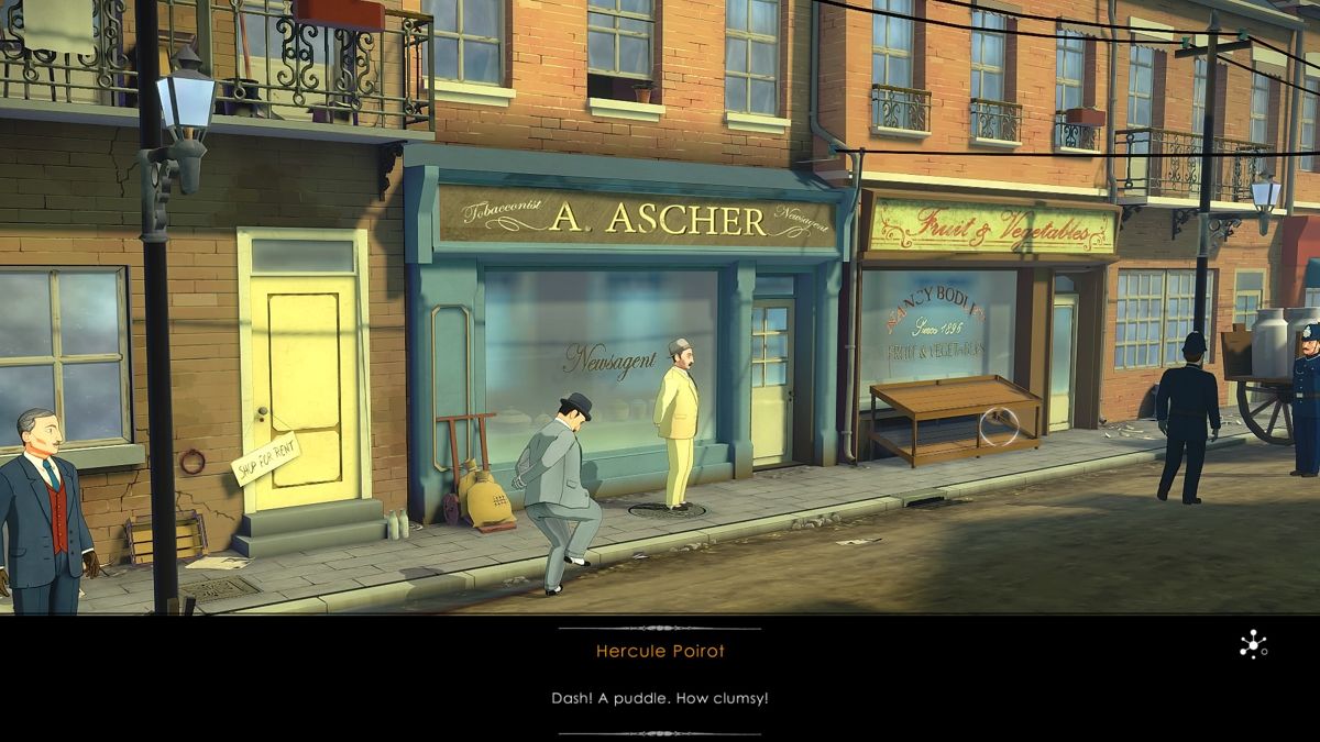 Agatha Christie: The ABC Murders (PlayStation 4) screenshot: Dash! A puddle, how clumsy