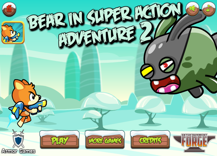 Bear in Super Action Adventure 2 (Browser) screenshot: Title screen