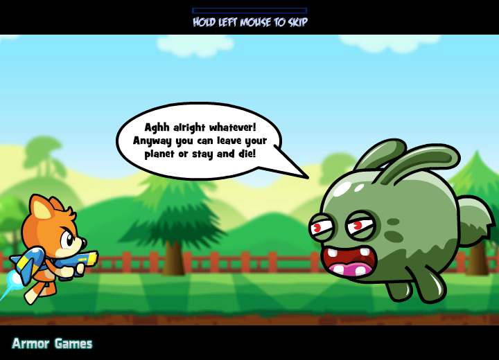 Bear in Super Action Adventure (Browser) screenshot: Leave or fight