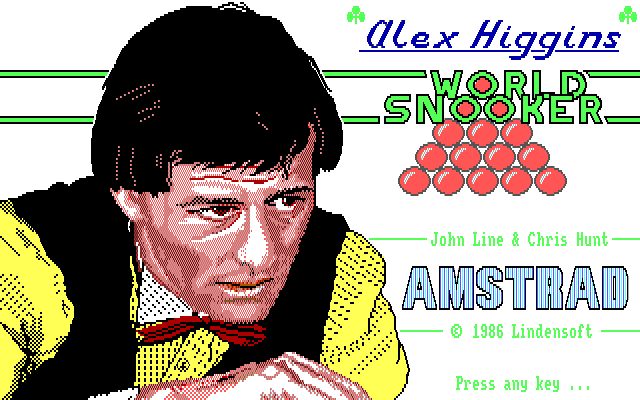 Alex Higgins' World Snooker (DOS) screenshot: Title Screen