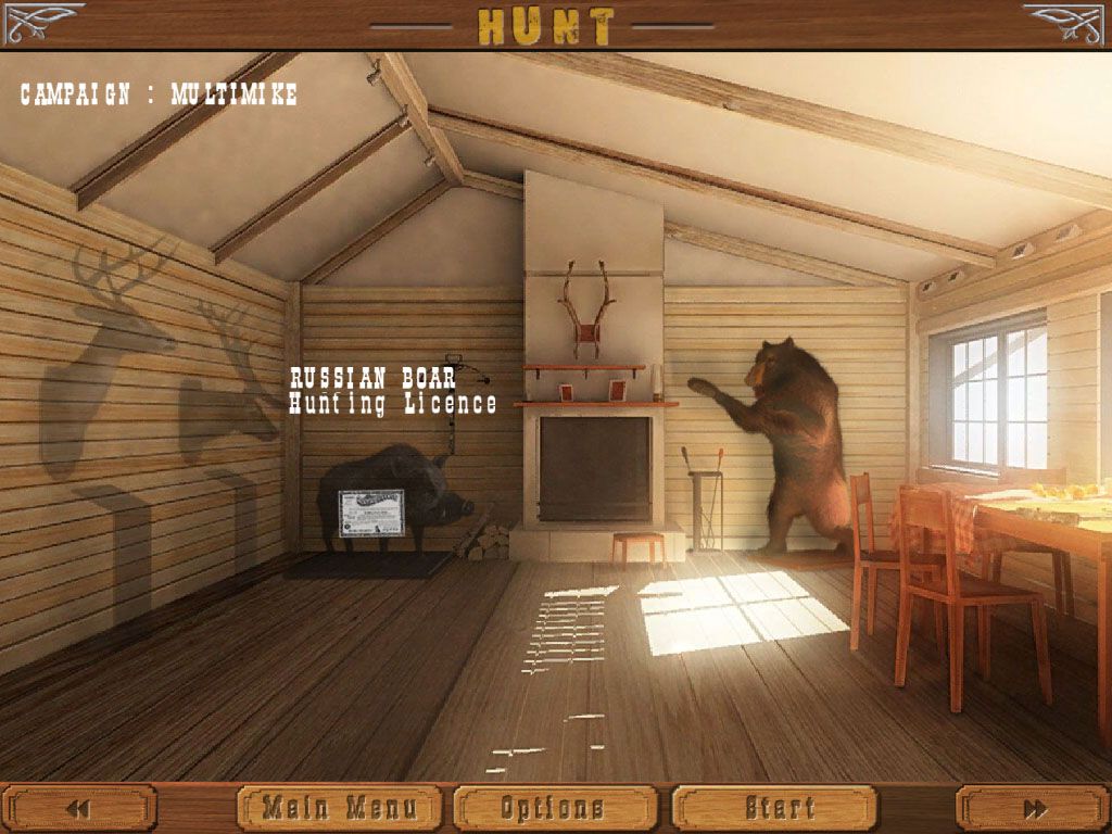 Hunt (Windows) screenshot: Caught the bear, now it's time to bag the boar
