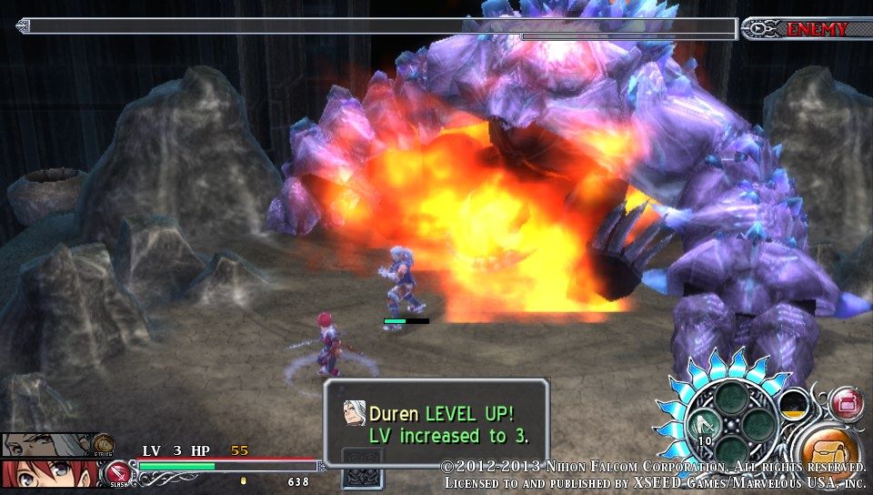 Ys: Memories of Celceta (PS Vita) screenshot: First boss is toast!