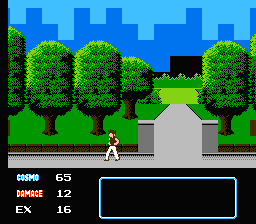 Saint Seiya: Ōgon Densetsu (NES) screenshot: In a park