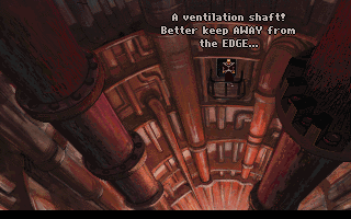Beneath a Steel Sky (DOS) screenshot: Ventilation shaft