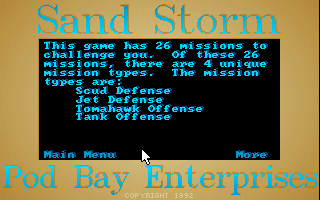 Sand Storm: The Championship Version (DOS) screenshot: This game has six more levels than the original.