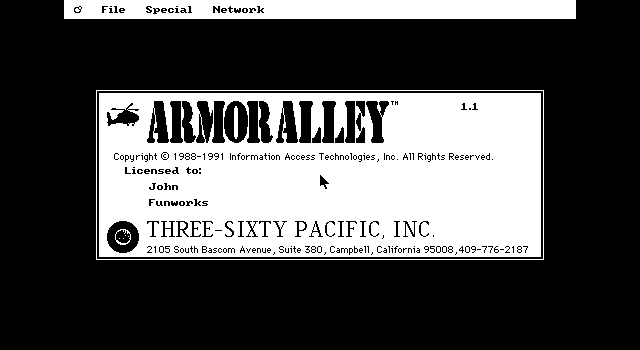 Armor Alley (DOS) screenshot: Title Screen