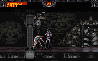 Batman Forever (DOS) screenshot: What's Jake looking at?