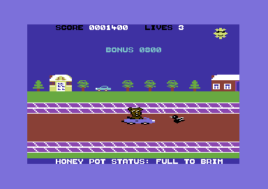 Scare Bear (Commodore 64) screenshot: Duck at 3:00