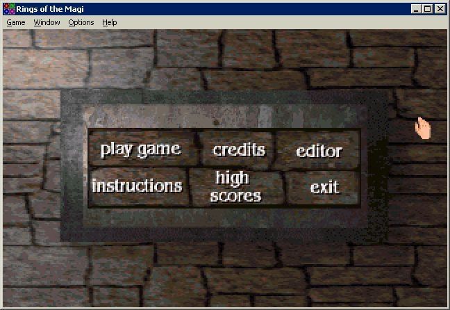 Rings of the Magi: Grand Master Edition (Windows) screenshot: The game's menu