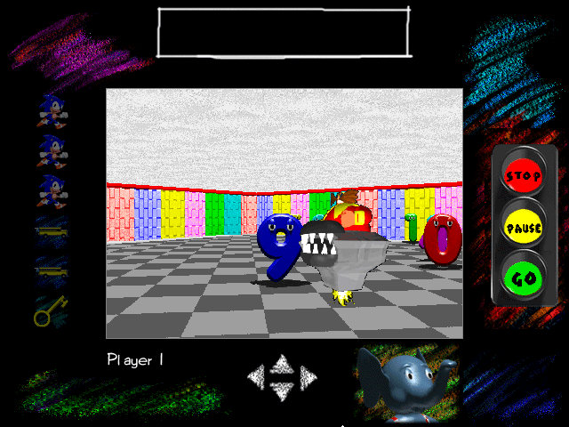 Sonic's Schoolhouse (Windows 3.x) screenshot: Watch out for Dr. Robotnik