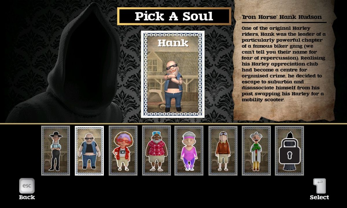 Coffin Dodgers (Windows) screenshot: Character selection