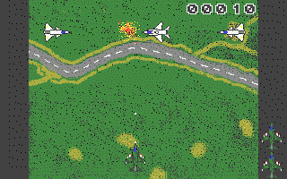 Screaming Wings (Atari ST) screenshot: Already a bullet flying at me
