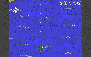 Screaming Wings (Atari ST) screenshot: Raining bullets across the sea