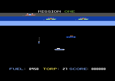 Seafox (Commodore 64) screenshot: The gameplay screen