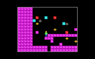 Scroller (DOS) screenshot: He jumps!
