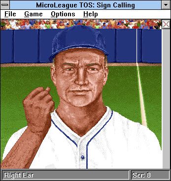 Time Out Sports: Baseball (Windows 3.x) screenshot: Memorizing the couch's movements to repeat them in proper sequence