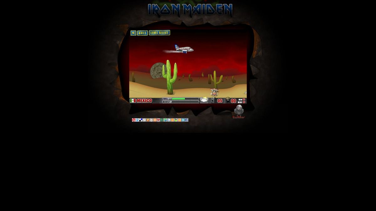 Iron Maiden: Flight 666 - The Game (Browser) screenshot: Flying over Mexico.