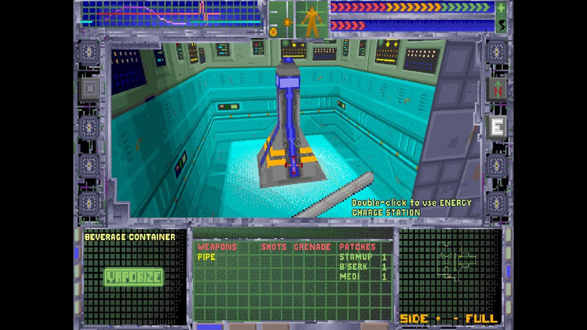 System Shock: Enhanced Edition (Windows) screenshot: Use giant dildo thingy to charge up.
