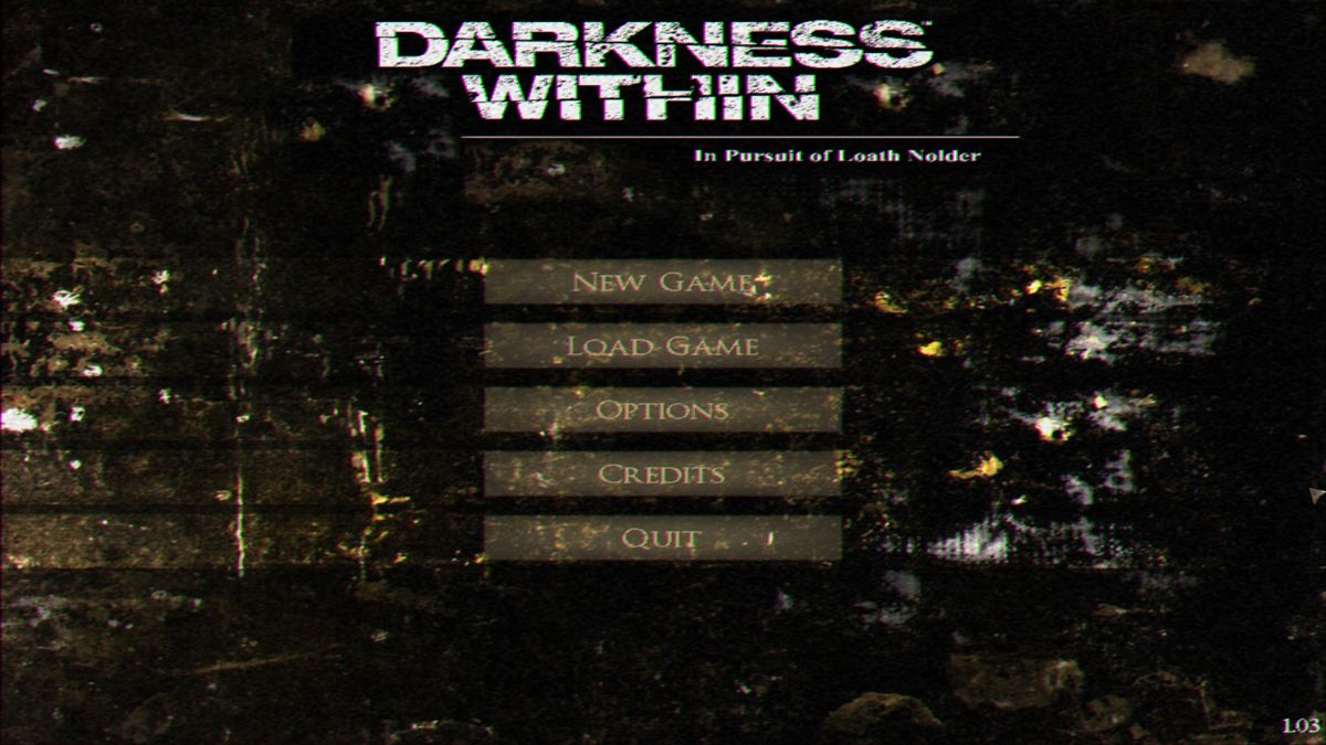 Darkness Within: In Pursuit of Loath Nolder (Windows) screenshot: Starting menu.