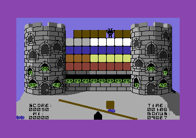 See-Saw (Commodore 64) screenshot: Crushed by a block