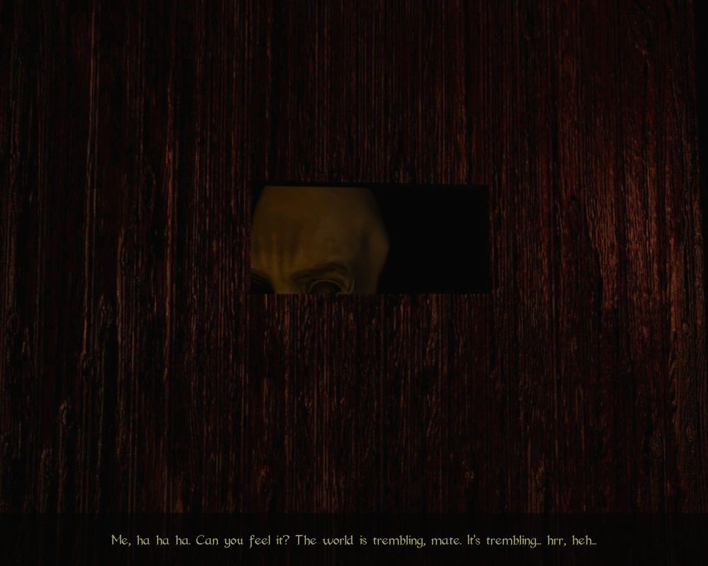 Darkness Within: In Pursuit of Loath Nolder (Windows) screenshot: Some rotten psycho behind the door. Better leave it closed.