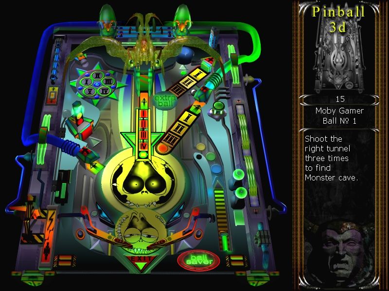 Mega Pinball (Windows) screenshot: A game in progress