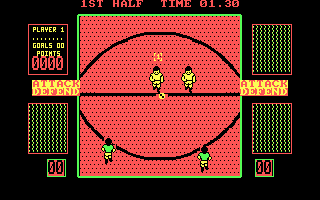 4 Soccer Simulators (DOS) screenshot: Indoor soccer: The match begins