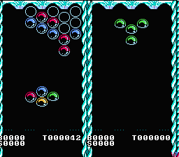 Bubble Bath Babes (NES) screenshot: Two-player mode... without the girl