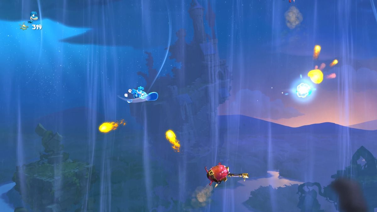 Rayman Legends (PlayStation 4) screenshot: Into the sky