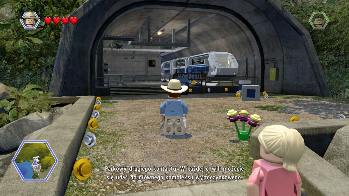 LEGO Jurassic World (PlayStation 4) screenshot: Train transporter