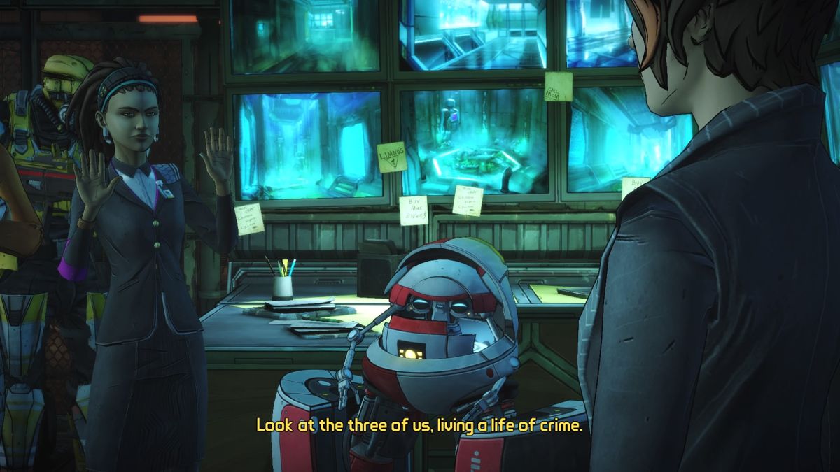Tales from the Borderlands: Episode Five - The Vault of the Traveler (PlayStation 4) screenshot: Not everyone is worried for getting throw into jail cell