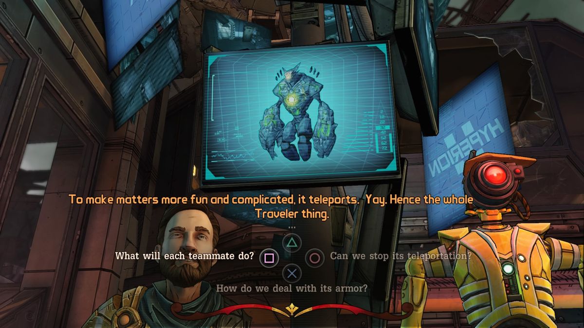 Tales from the Borderlands: Episode Five - The Vault of the Traveler (PlayStation 4) screenshot: Plan of attack