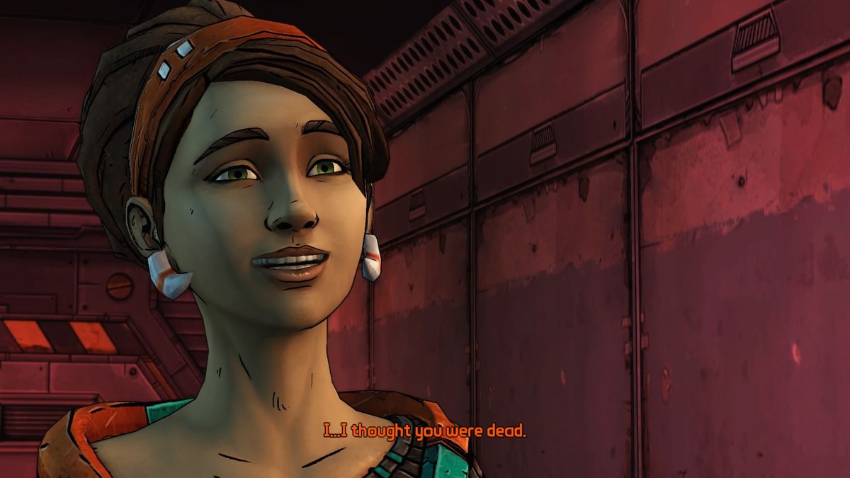 Tales from the Borderlands: Episode Five - The Vault of the Traveler (PlayStation 4) screenshot: Sasha is very glad to see Rhys alive