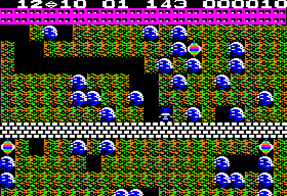 Super Boulder Dash (Apple II) screenshot: Boulder Dash I gameplay