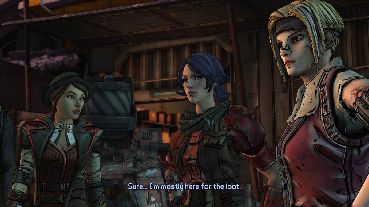 Tales from the Borderlands: Episode Five - The Vault of the Traveler (PlayStation 4) screenshot: Everyone has their own reasons for taking on the vault defender