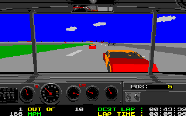Days of Thunder (DOS) screenshot: Racing!