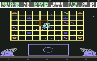 Sentinel (Commodore 64) screenshot: Sector selection