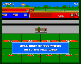 Sensible Train-Spotting (Amiga) screenshot: First card completed