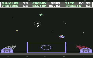 Sentinel (Commodore 64) screenshot: Shooting the enemies